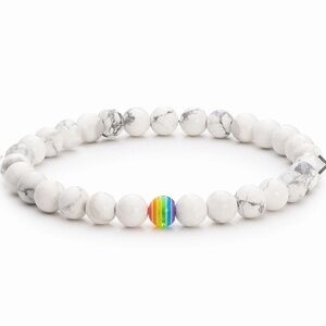 Vitality Extracts White Howlite Rainbow Diffuser Bracelet / BRAND NEW
